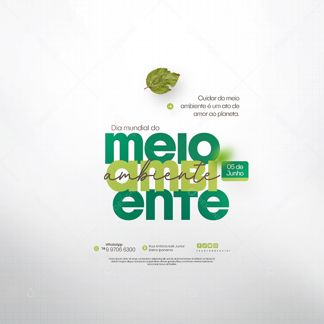 Dia Mundial do Meio Ambiente 05 de Junho Social Media PSD Editável