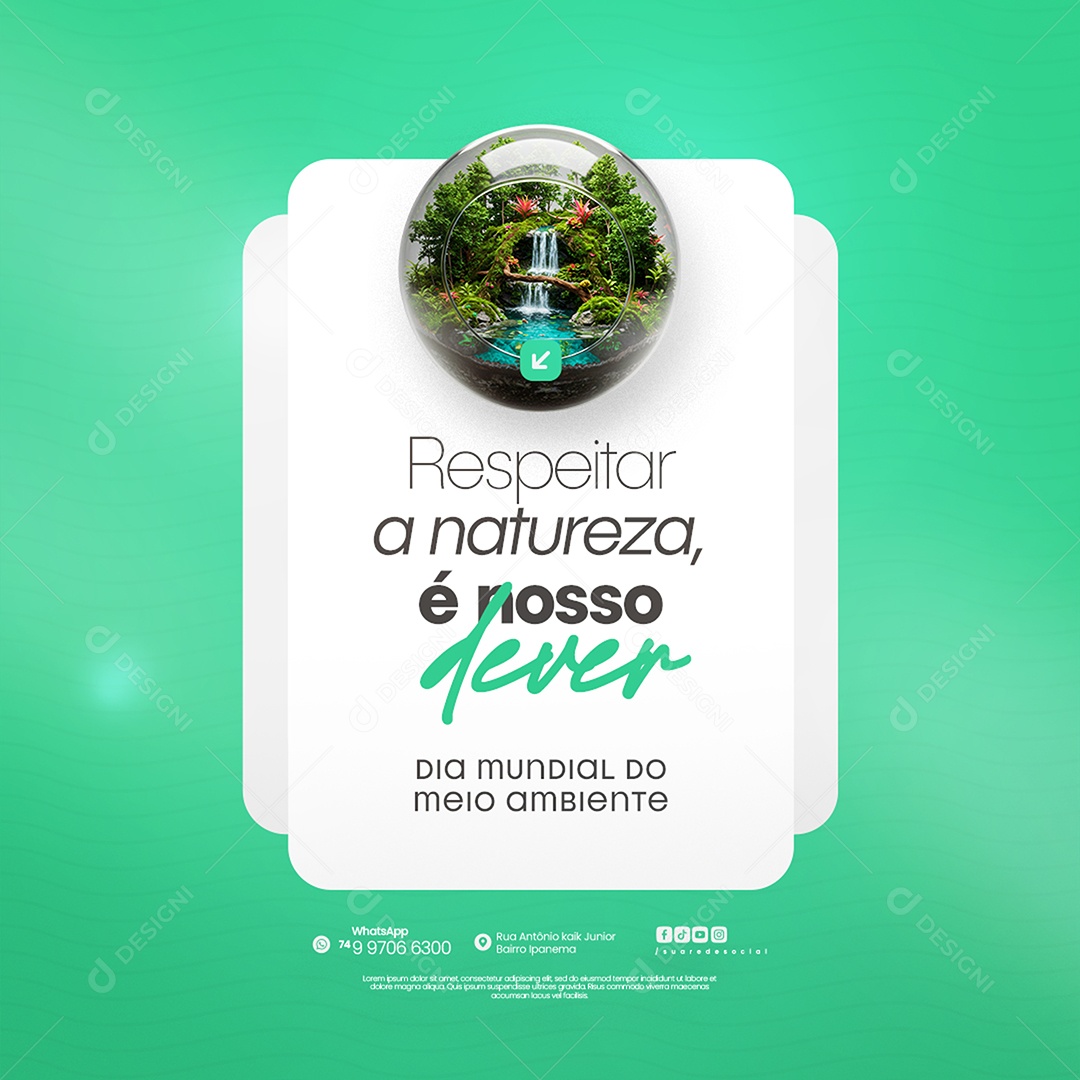 Dia Mundial do Meio Ambiente 05 de Junho Social Media PSD Editável