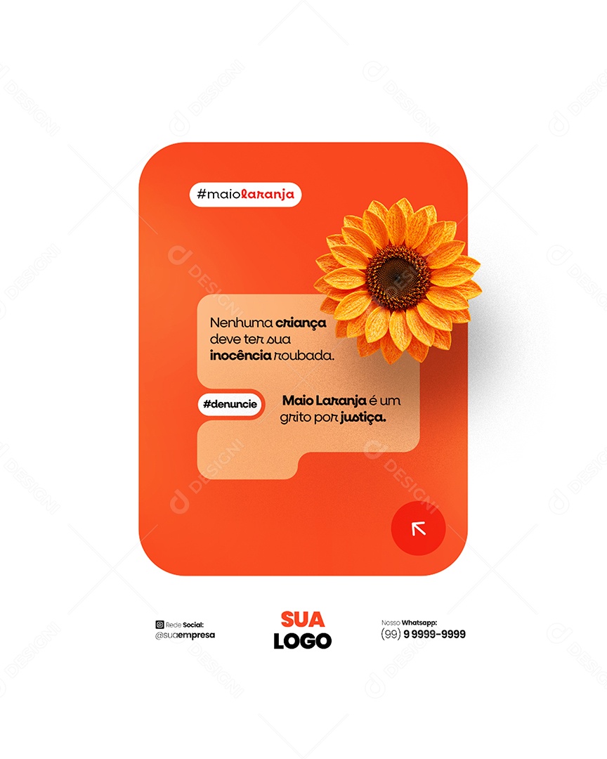 Maio Laranja 18 de Maio Dia Nacional de Combate ao Abuso e à exploração Sexual Infantil Social Media PSD Editável