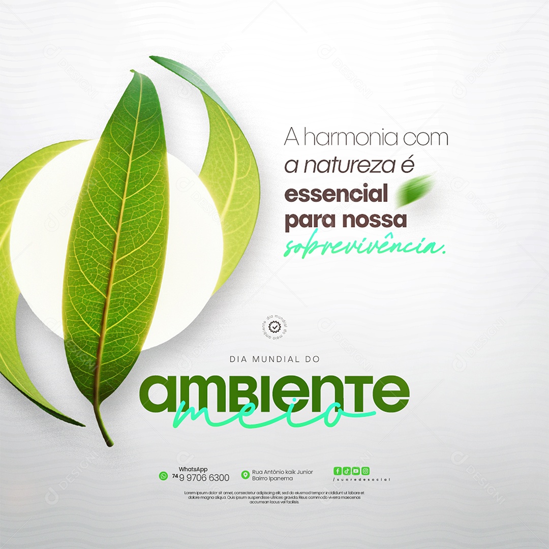 Dia Mundial do Meio Ambiente 05 de Junho Social Media PSD Editável