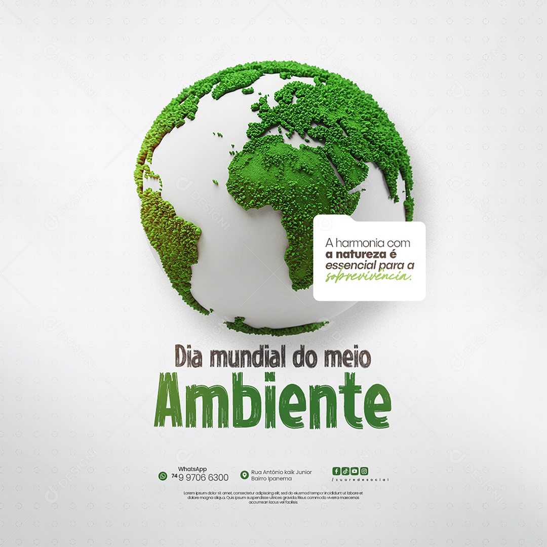 Dia Mundial do Meio Ambiente 05 de Junho Social Media PSD Editável