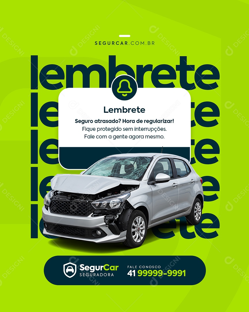 Seguro Lembrete Social Media PSD Editável