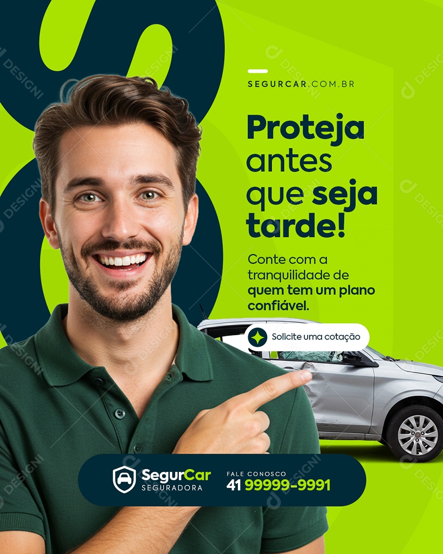 Seguro Proteja Antes Que Seja Tarde Social Media PSD Editável