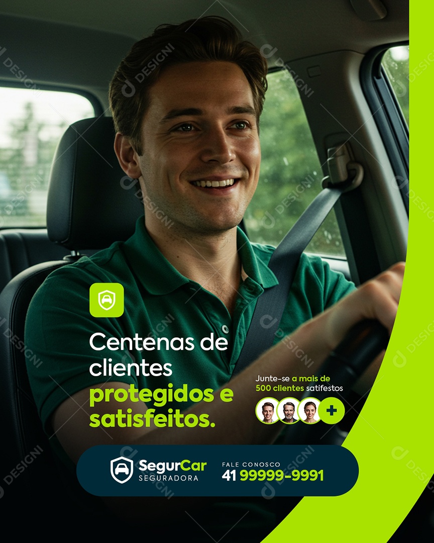 Seguro Centenas de Clientes Social Media PSD Editável