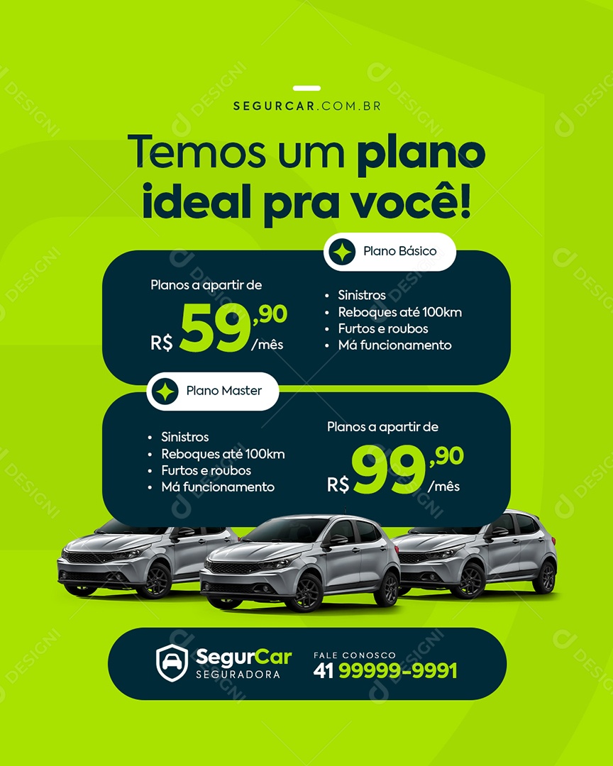 Seguro Temos um Plano Ideal pra Você Social Media PSD Editável