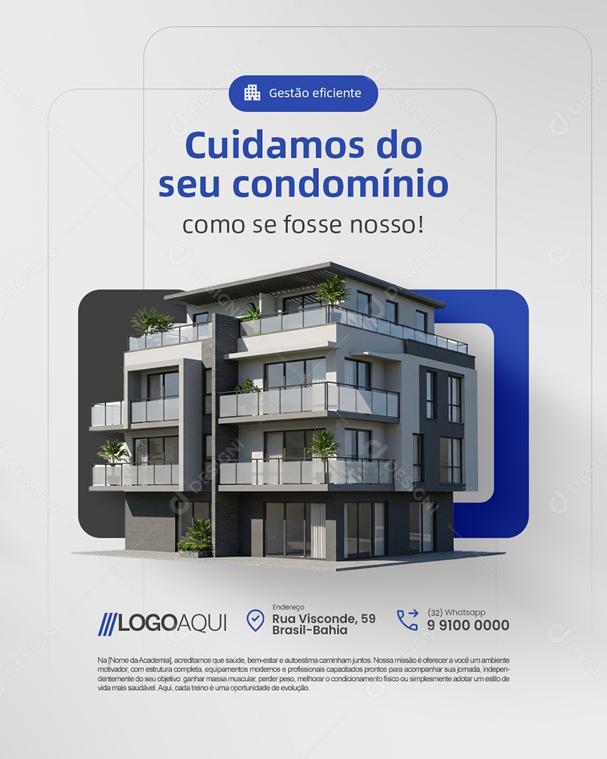 Gestão de Condomínio Cuidamos do Seu Condomínio Social Media PSD Editável