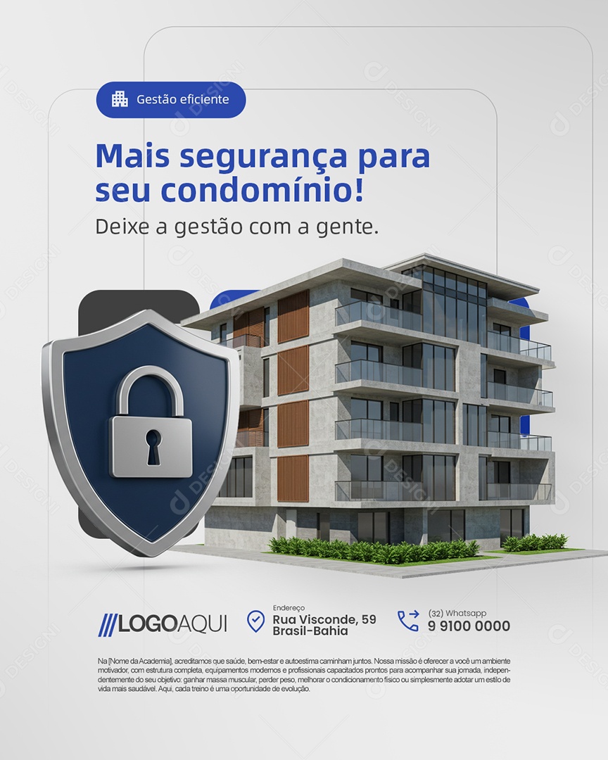 Gestão de Condomínio Mais Segurança para Seu Condomínio Social Media PSD Editável