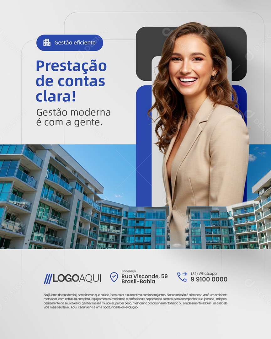 Gestão de Condomínio Prestação de Contas Clara Social Media PSD Editável