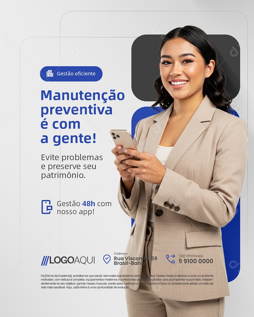 Gestão de Condomínio Manutenção Preventiva Social Media PSD Editável