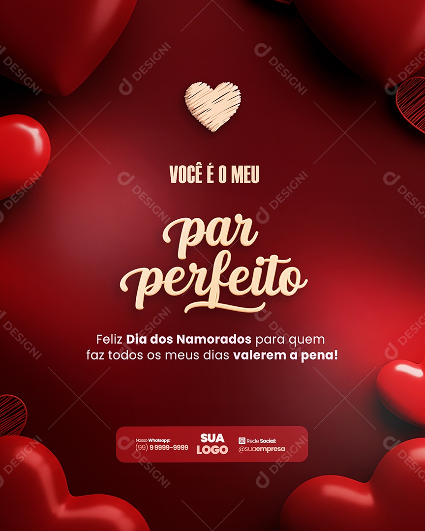 Dia dos Namorados 12 de Junho Social Media PSD Editável