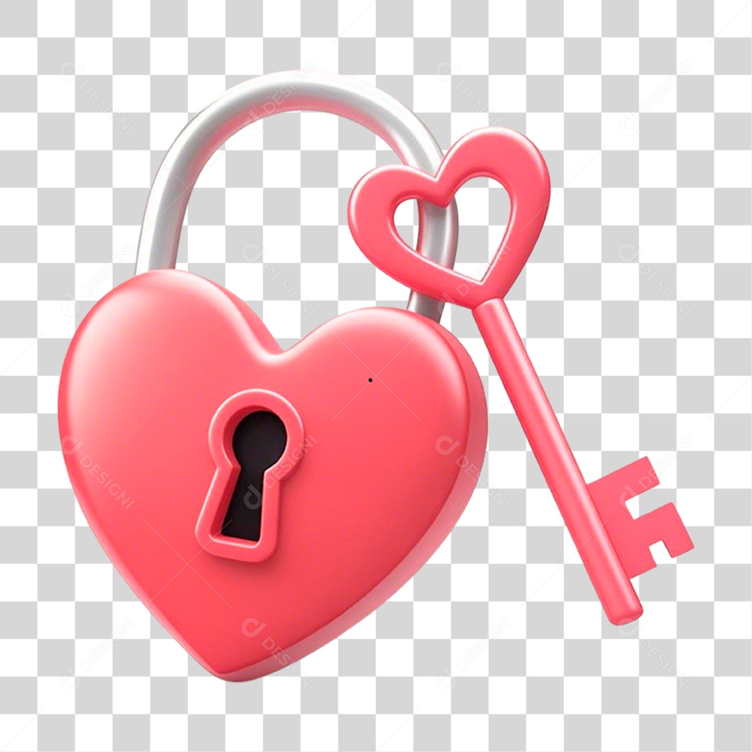 Cadeado Dia dos Namorados PNG Transparente