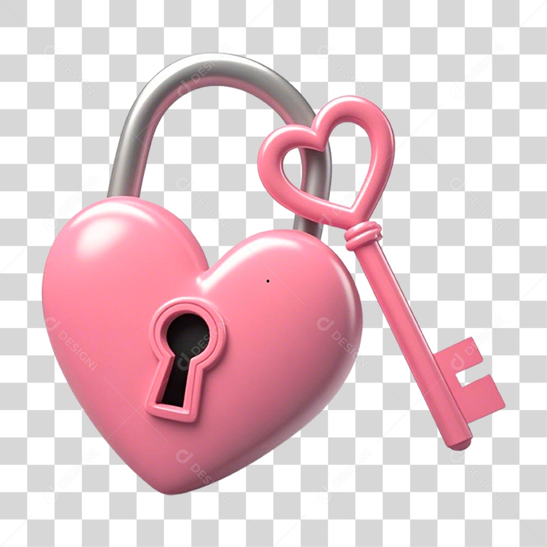 Cadeado Dia dos Namorados PNG Transparente