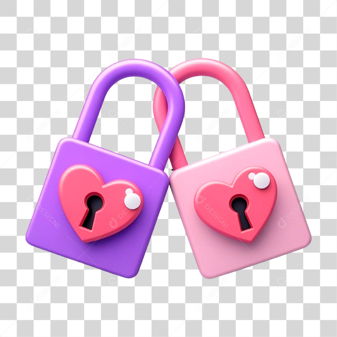 Cadeado Dia dos Namorados PNG Transparente