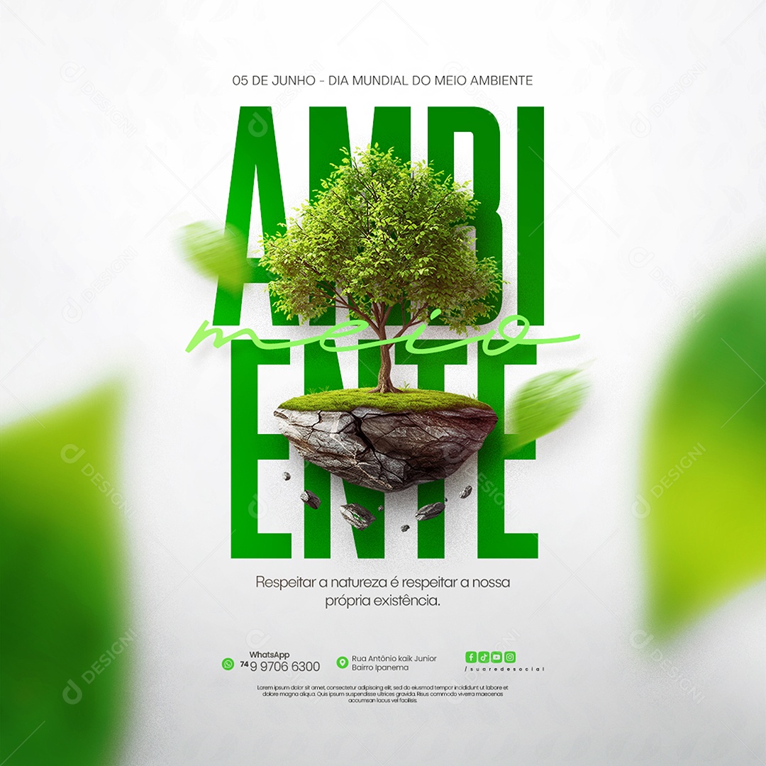 Dia Mundial do Meio Ambiente 05 de Junho Social Media PSD Editável