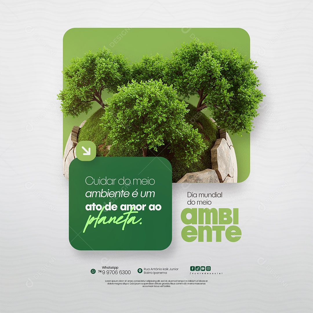 Dia Mundial do Meio Ambiente 05 de Junho Social Media PSD Editável