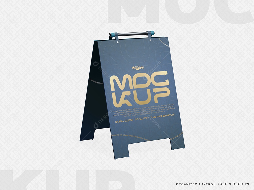Placa de Aviso Mockup PSD Editável