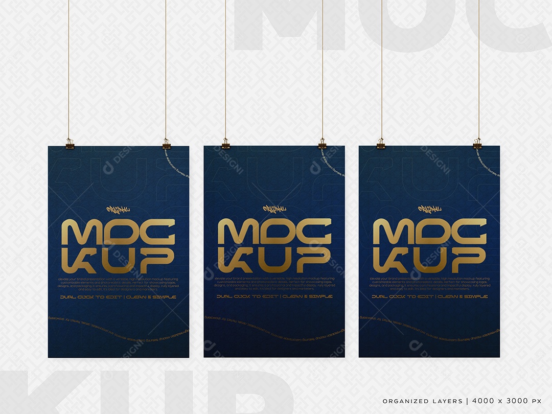Três Cartazes de Divulgação Mockup PSD