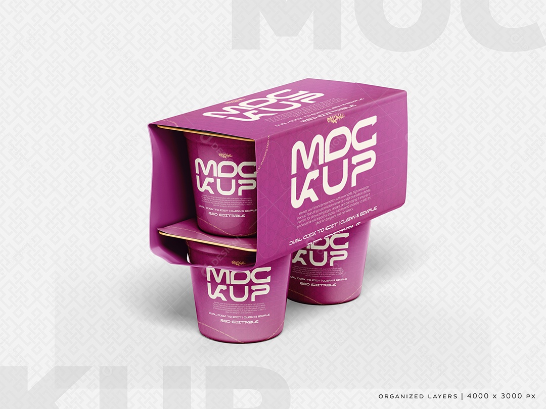 Mockup Caixa de Copos Mockup PSD