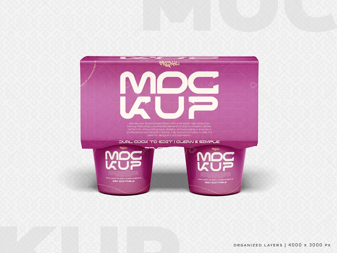 Mockup Caixa de Copos Mockup PSD