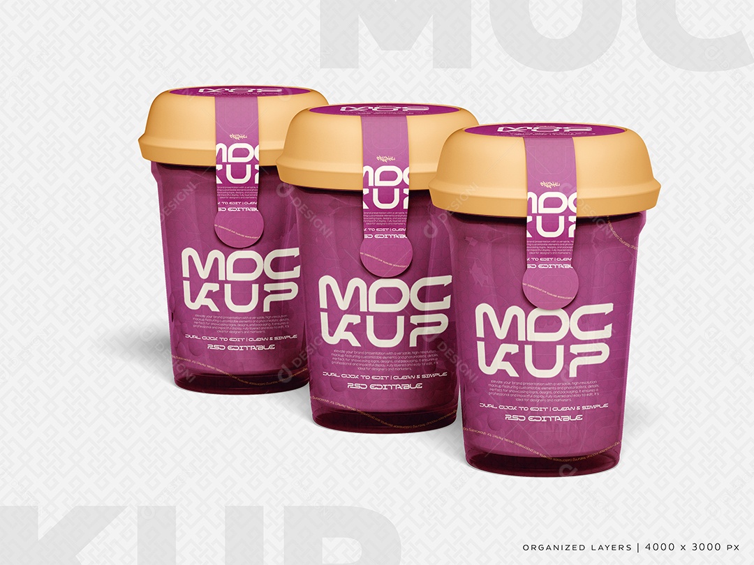 Copos de Café Mockup PSD Editável