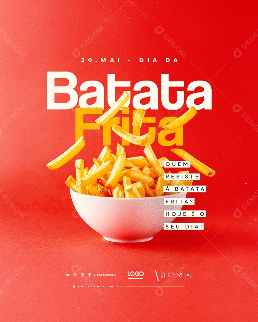 Dia da Batata Frita 30 de Maio Social Media PSD Editável