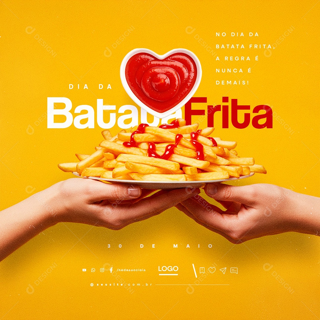 Dia da Batata Frita 30 de Maio Social Media PSD Editável