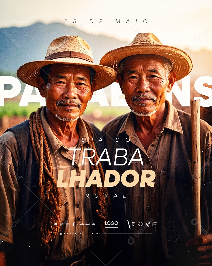 Dia do Trabalhador Rural 25 de Maio Social Media PSD Editável