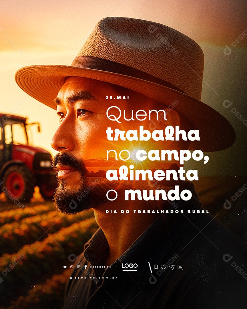 Dia do Trabalhador Rural 25 de Maio Social Media PSD Editável