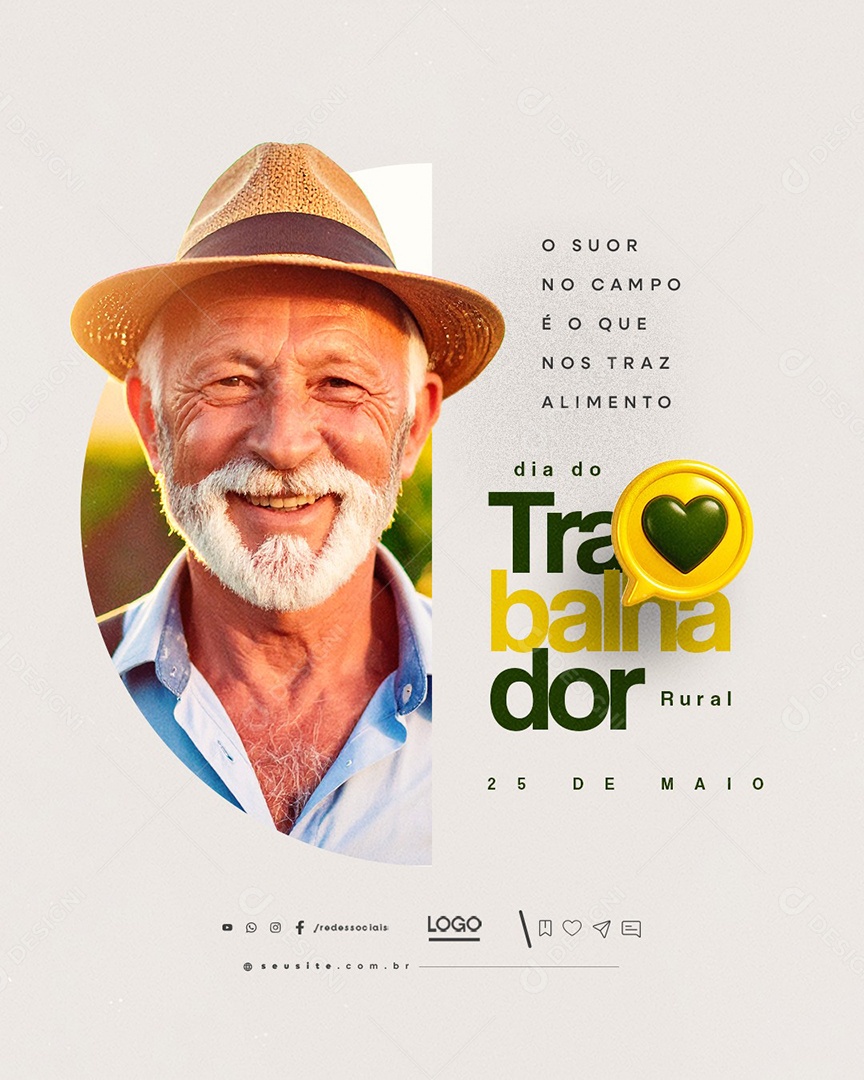 Dia do Trabalhador Rural 25 de Maio Social Media PSD Editável