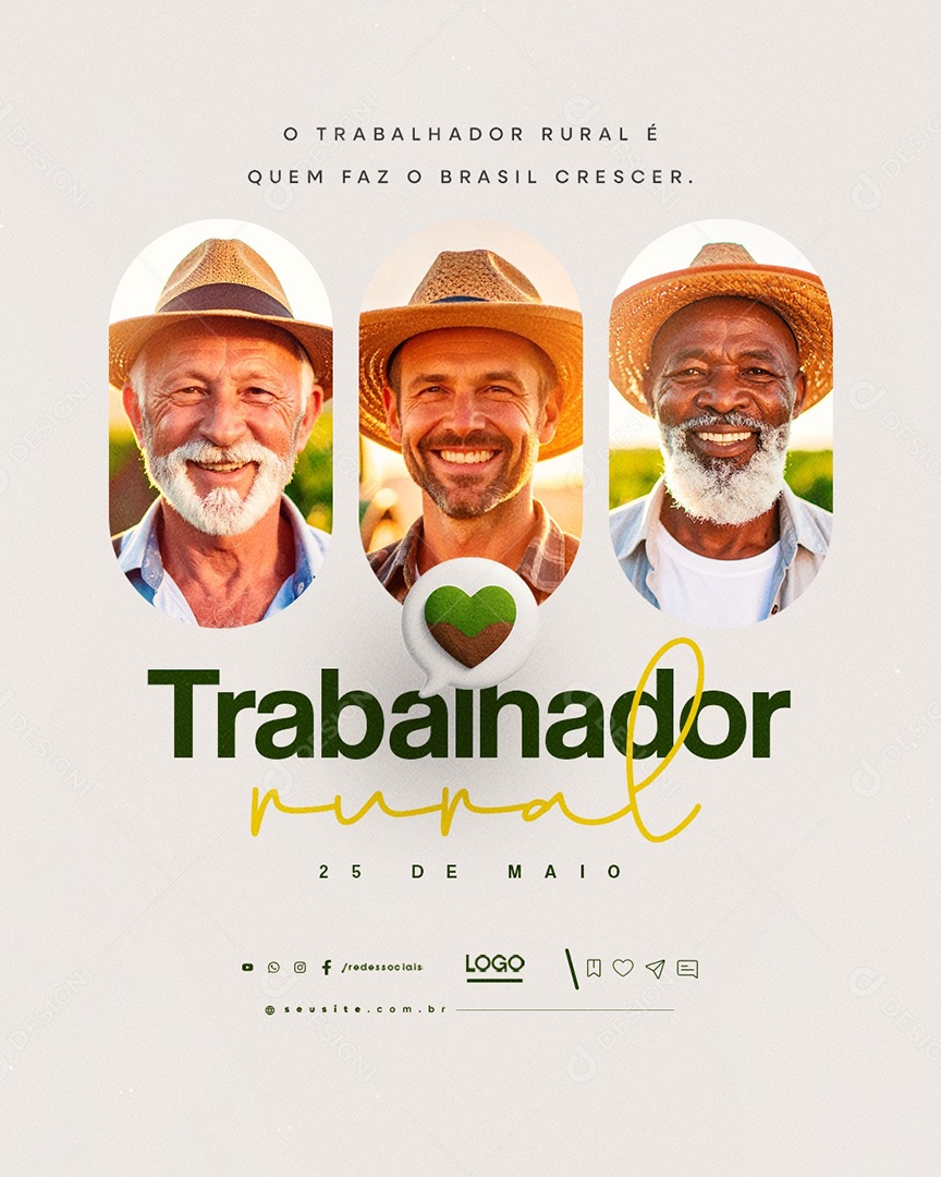 Dia do Trabalhador Rural 25 de Maio Social Media PSD Editável