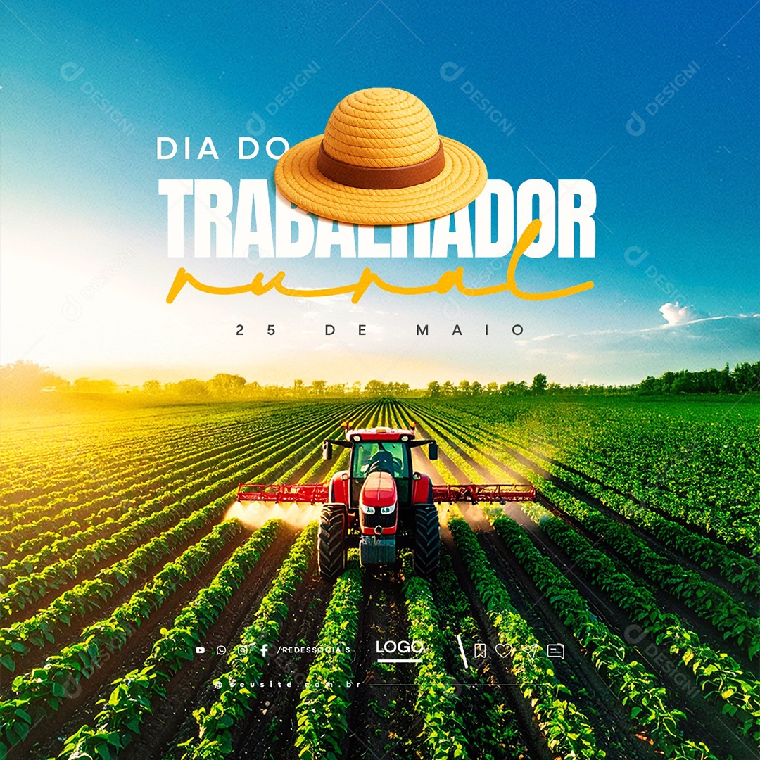 Dia do Trabalhador Rural 25 de Maio Social Media PSD Editável