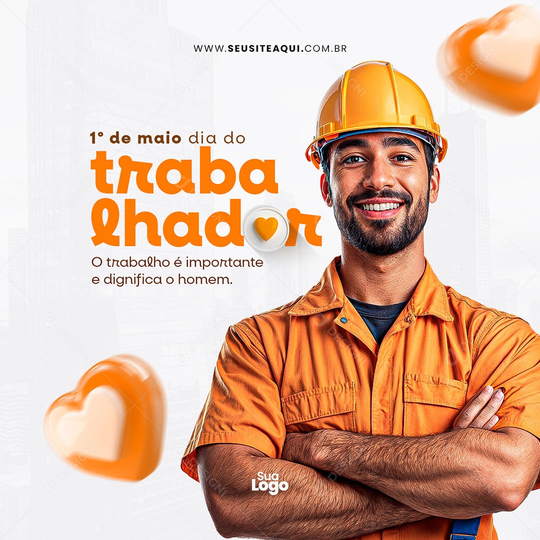 Feliz Dia Do Trabalhador 01 de Maio Social Media PSD Editável