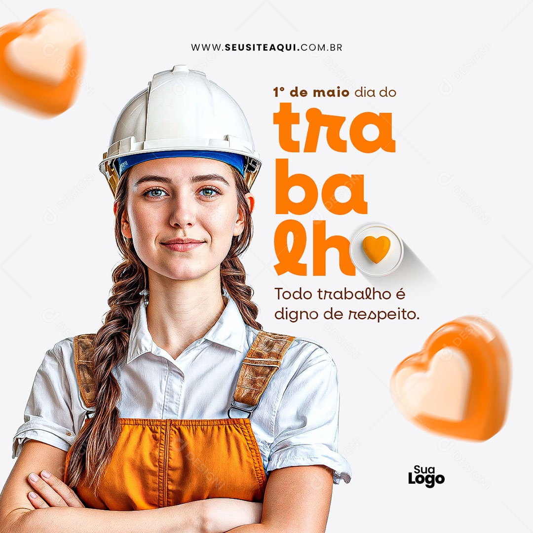 Feliz Dia Do Trabalhador 01 de Maio Social Media PSD Editável