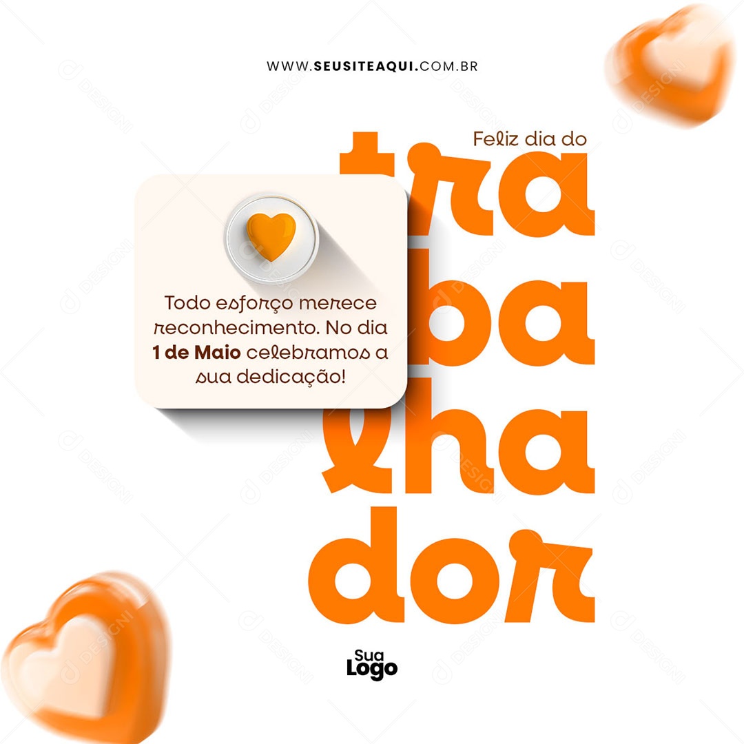 Feliz Dia Do Trabalhador 01 de Maio Social Media PSD Editável