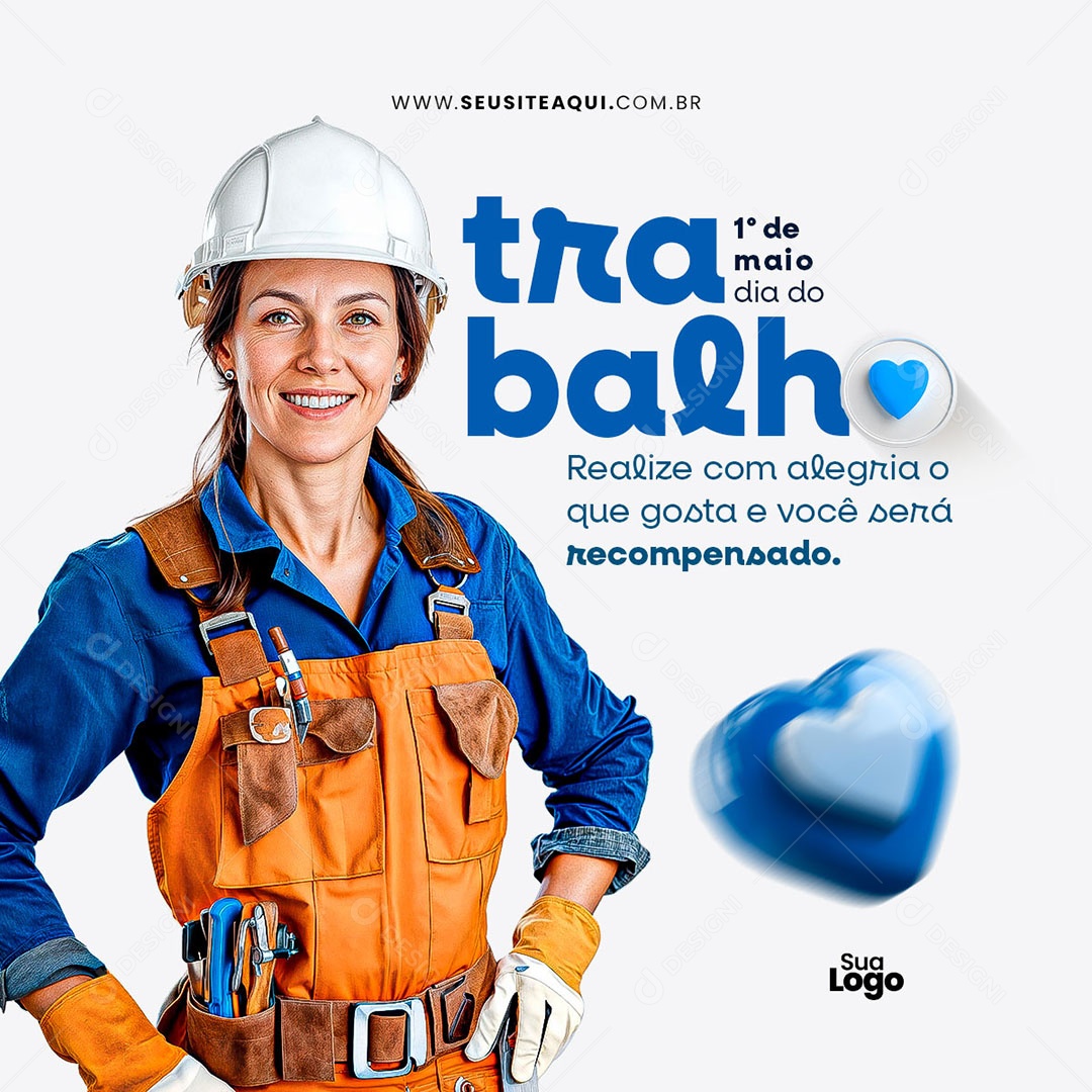 Feliz Dia Do Trabalhador 01 de Maio Social Media PSD Editável