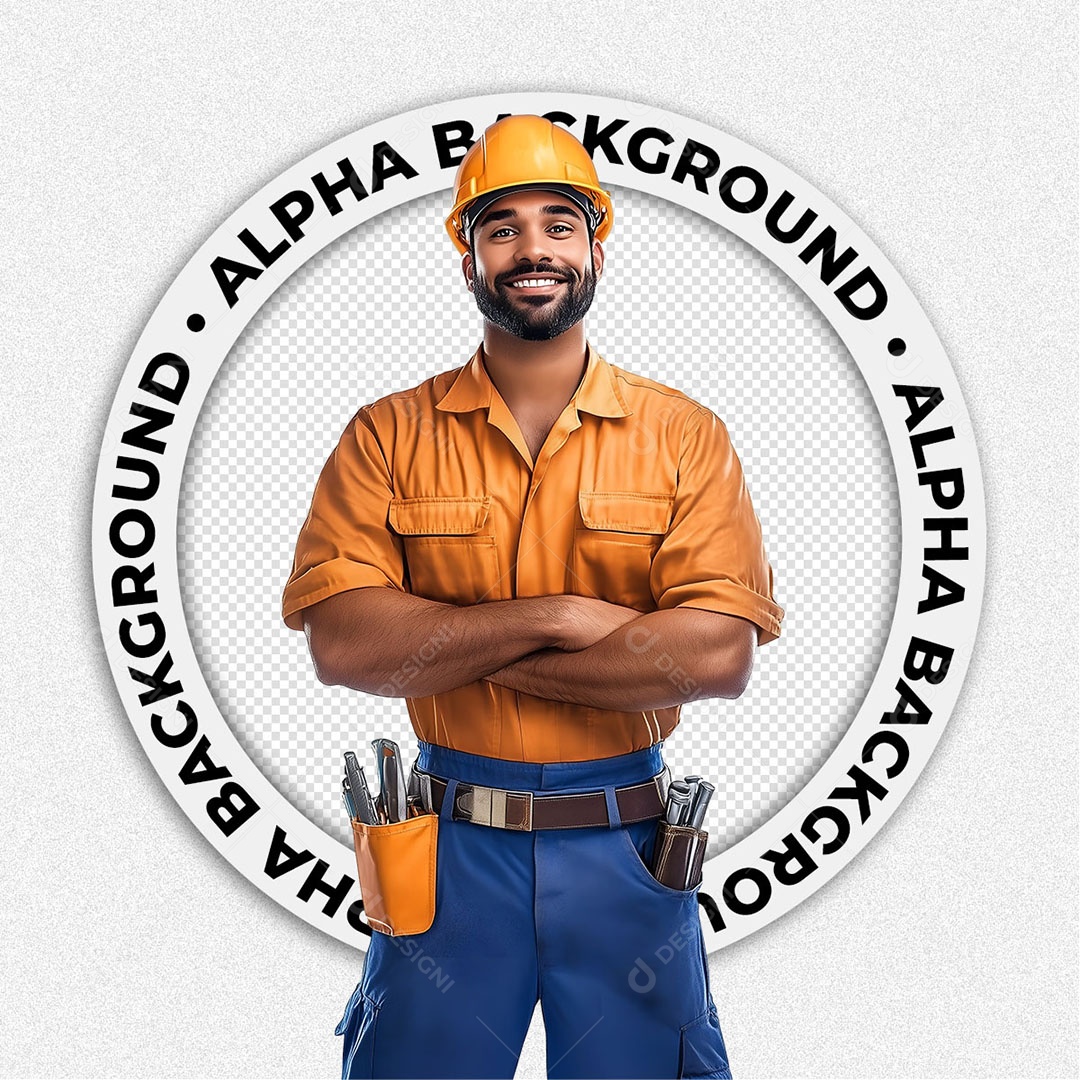 Personagem 3D Homem Trabalhador Para Composição PSD