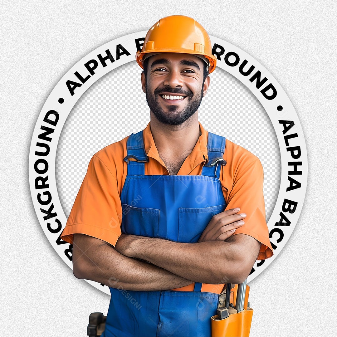 Personagem 3D Homem Trabalhador Para Composição PSD