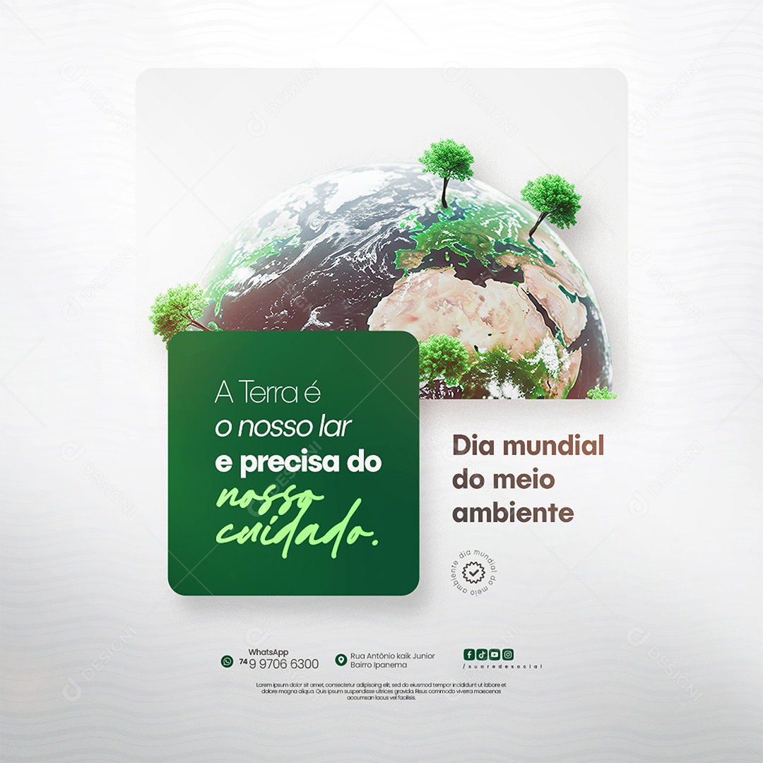Dia Mundial do Meio Ambiente 05 de Junho Social Media PSD Editável
