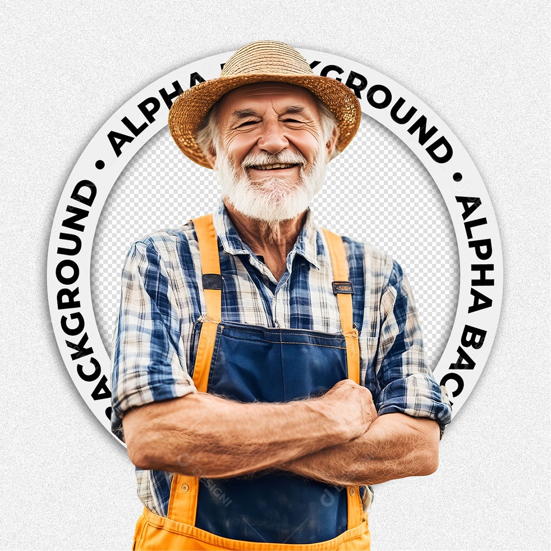 Personagem 3D Homem Fazendeiro Para Composição PSD