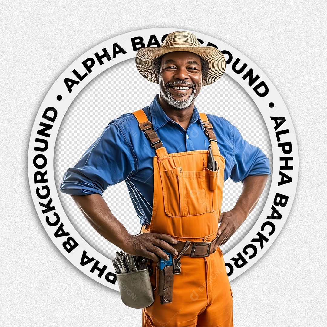 Personagem 3D Homem Fazendeiro Para Composição PSD