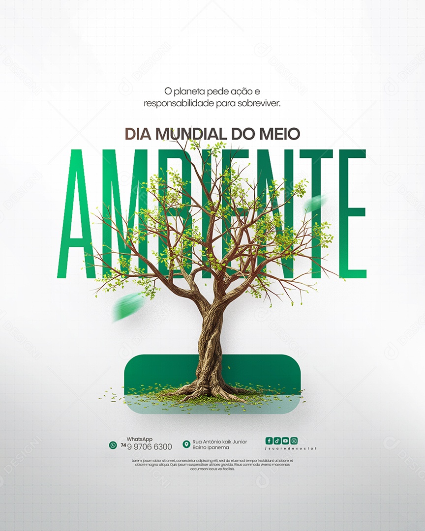 Dia Mundial do Meio Ambiente 05 de Junho Social Media PSD Editável