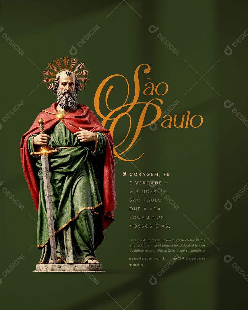 Dia de São Paulo 29 De Junho Social Media PSD Editável