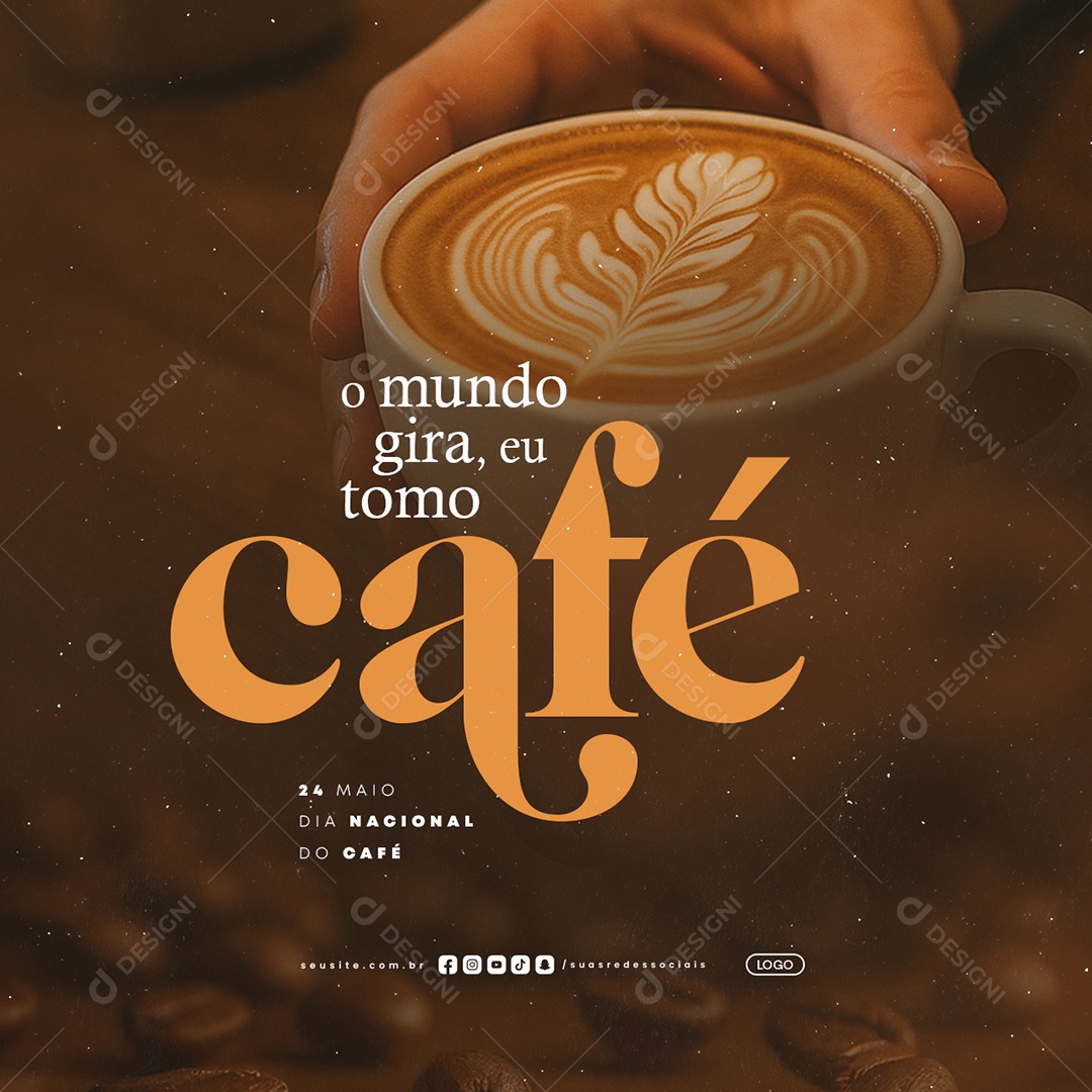 Dia Nacional do Café 24 de Maio Social Media PSD Editável