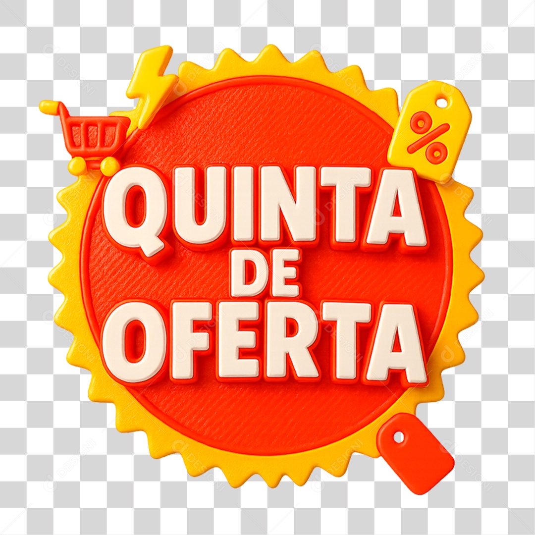 Selo 3D Quinta de Oferta PNG Transparente