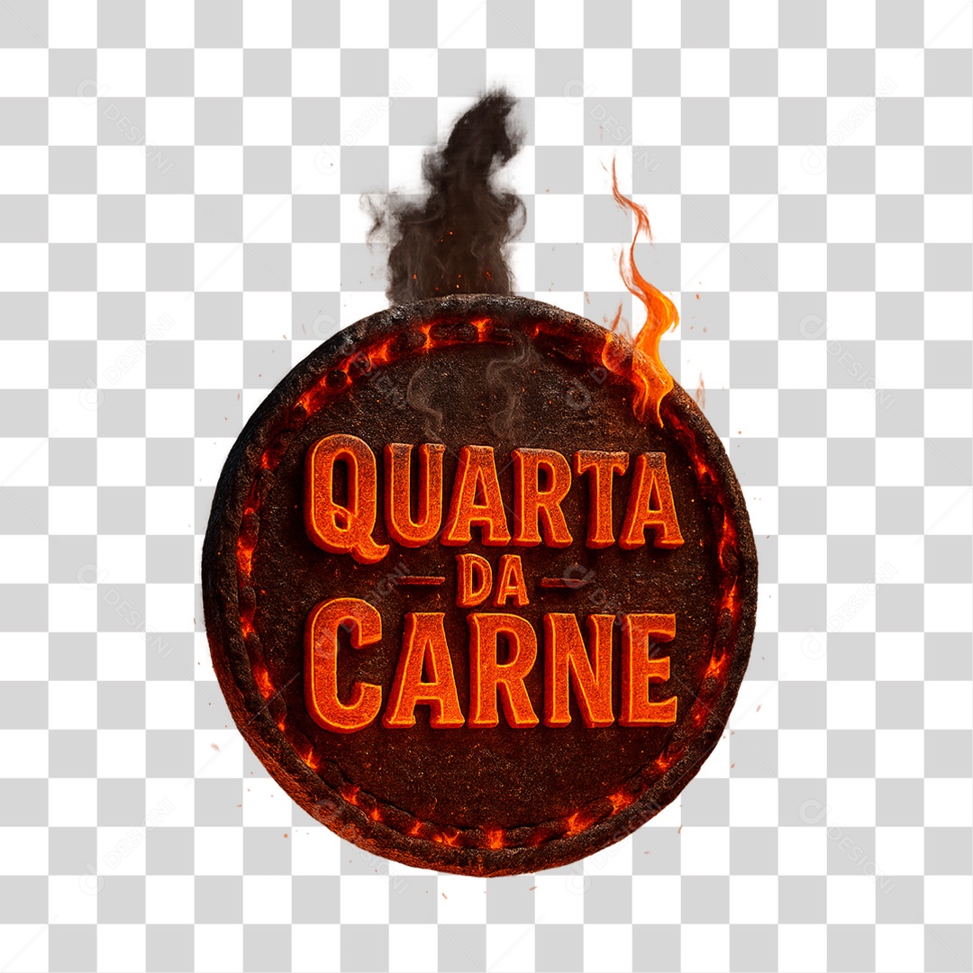 Selo 3D Quarta da Carne PNG Transparente