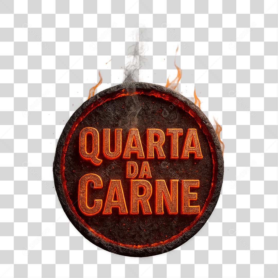 Selo 3D Quarta da Carne PNG Transparente