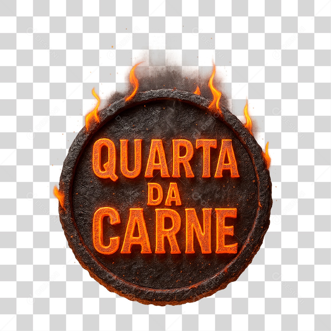 Selo 3D Quarta da Carne PNG Transparente