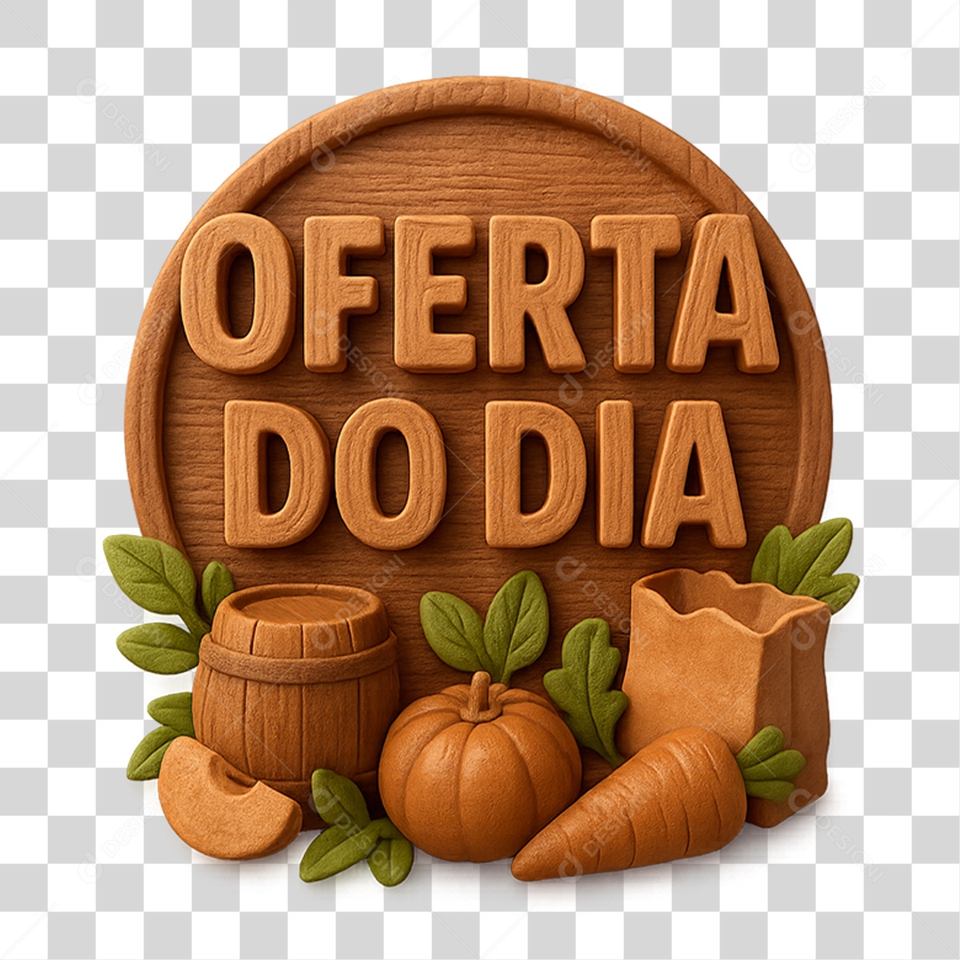 Selo 3D Oferta do Dia PNG Transparente