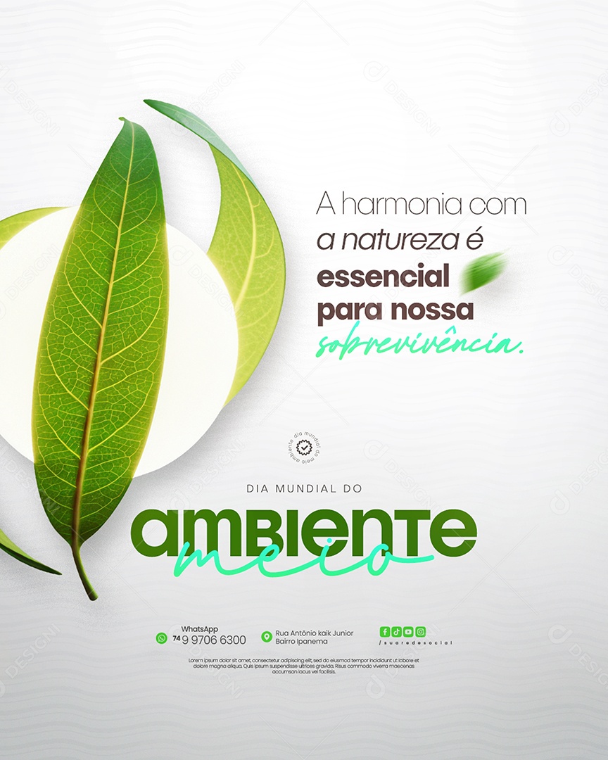 Dia Mundial do Meio Ambiente 05 de Junho Social Media PSD Editável