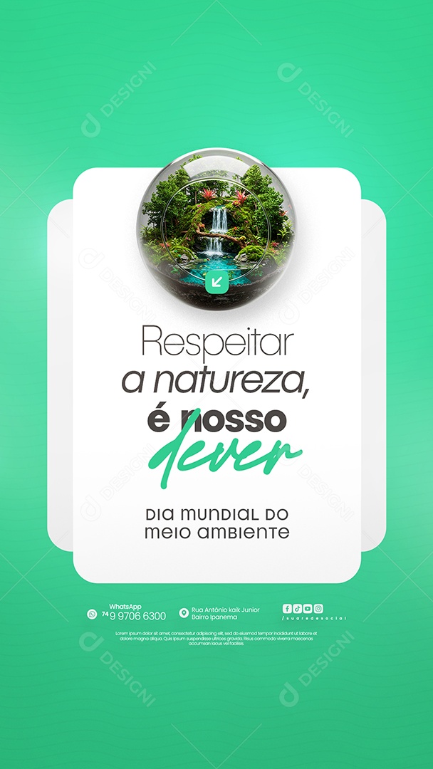 Story Dia Mundial do Meio Ambiente 05 de Junho Social Media PSD Editável
